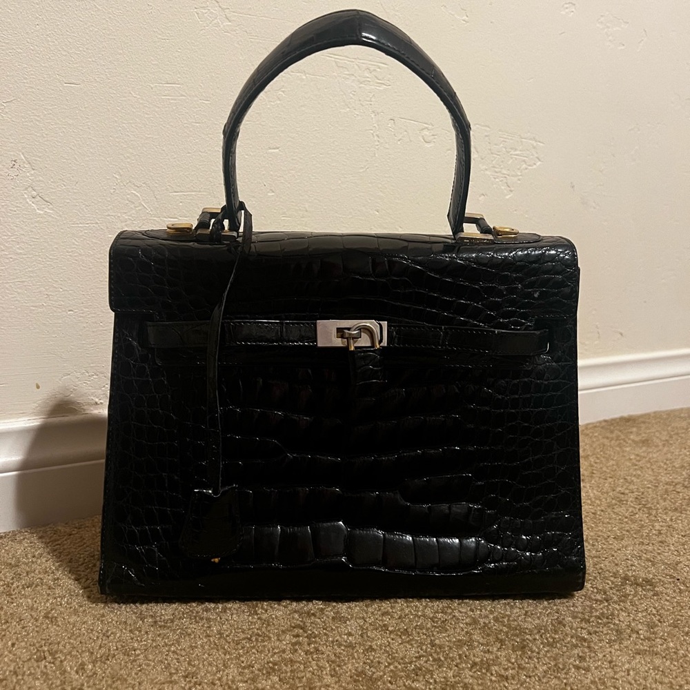 Lorenzi Vintage Black Crocodile Birkin Bag